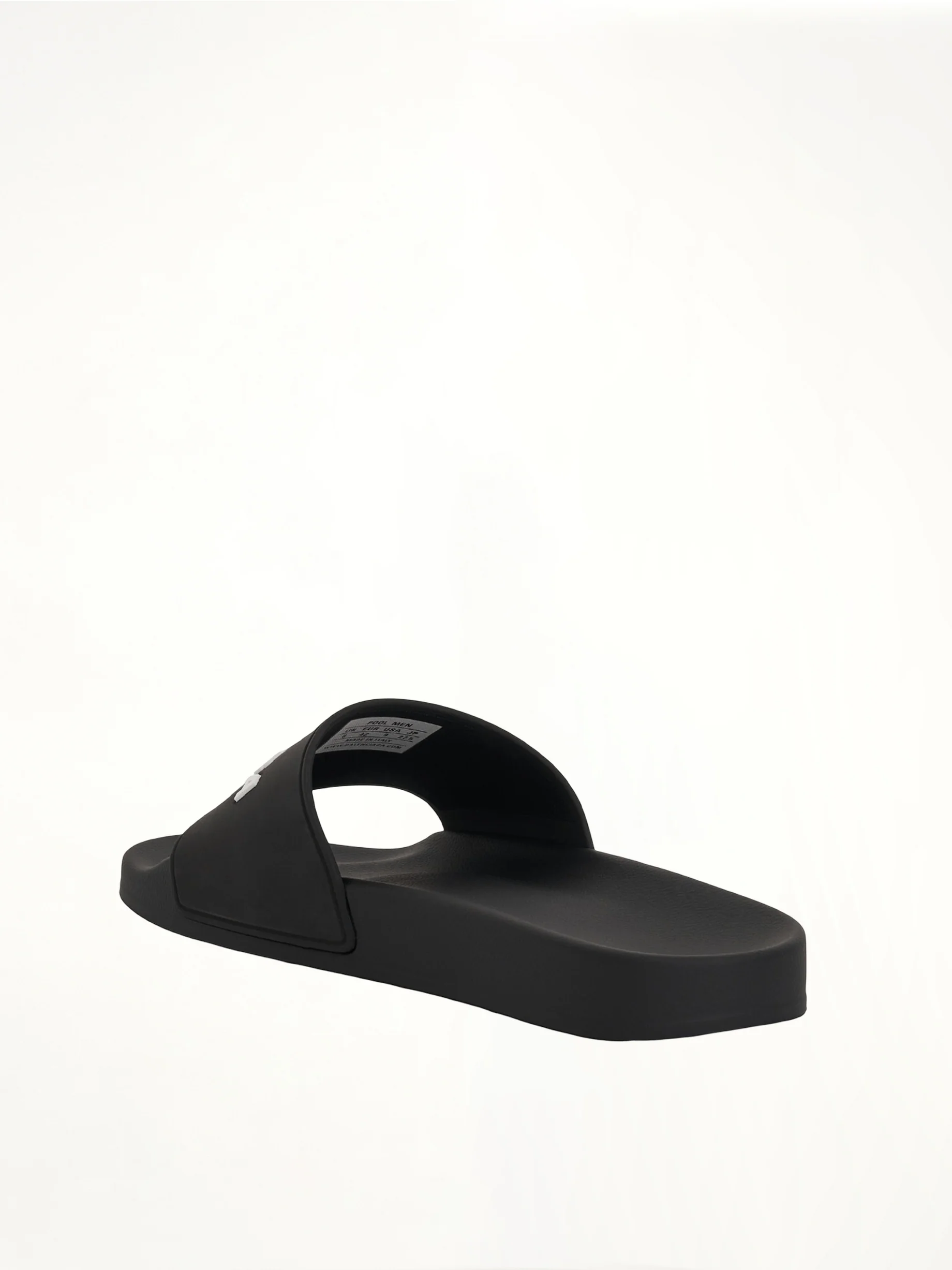 3D Logo Rubber Pool Slide Sandal in Black/White - Image 3