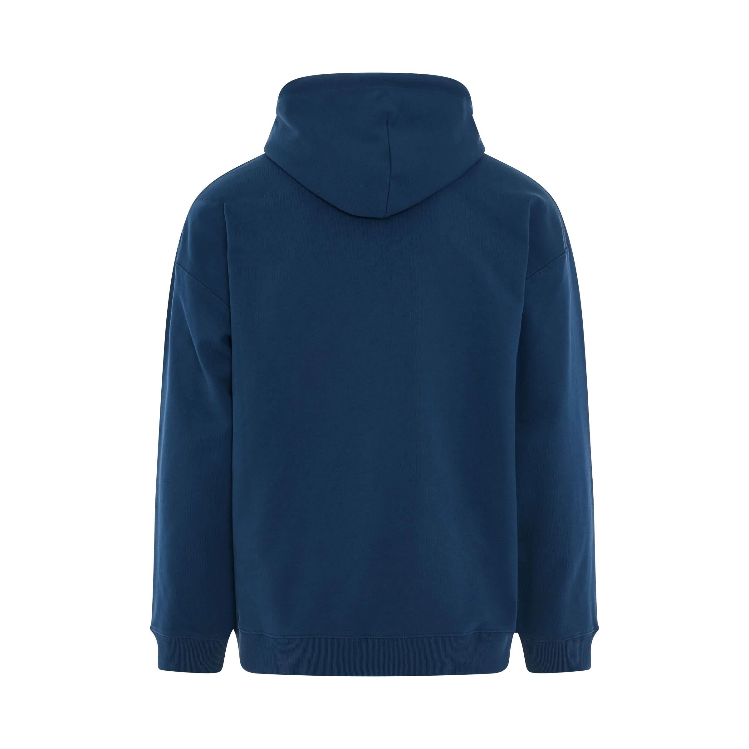 Anagram Leather Patch Cotton Hoodie in Petroleum - Image 4