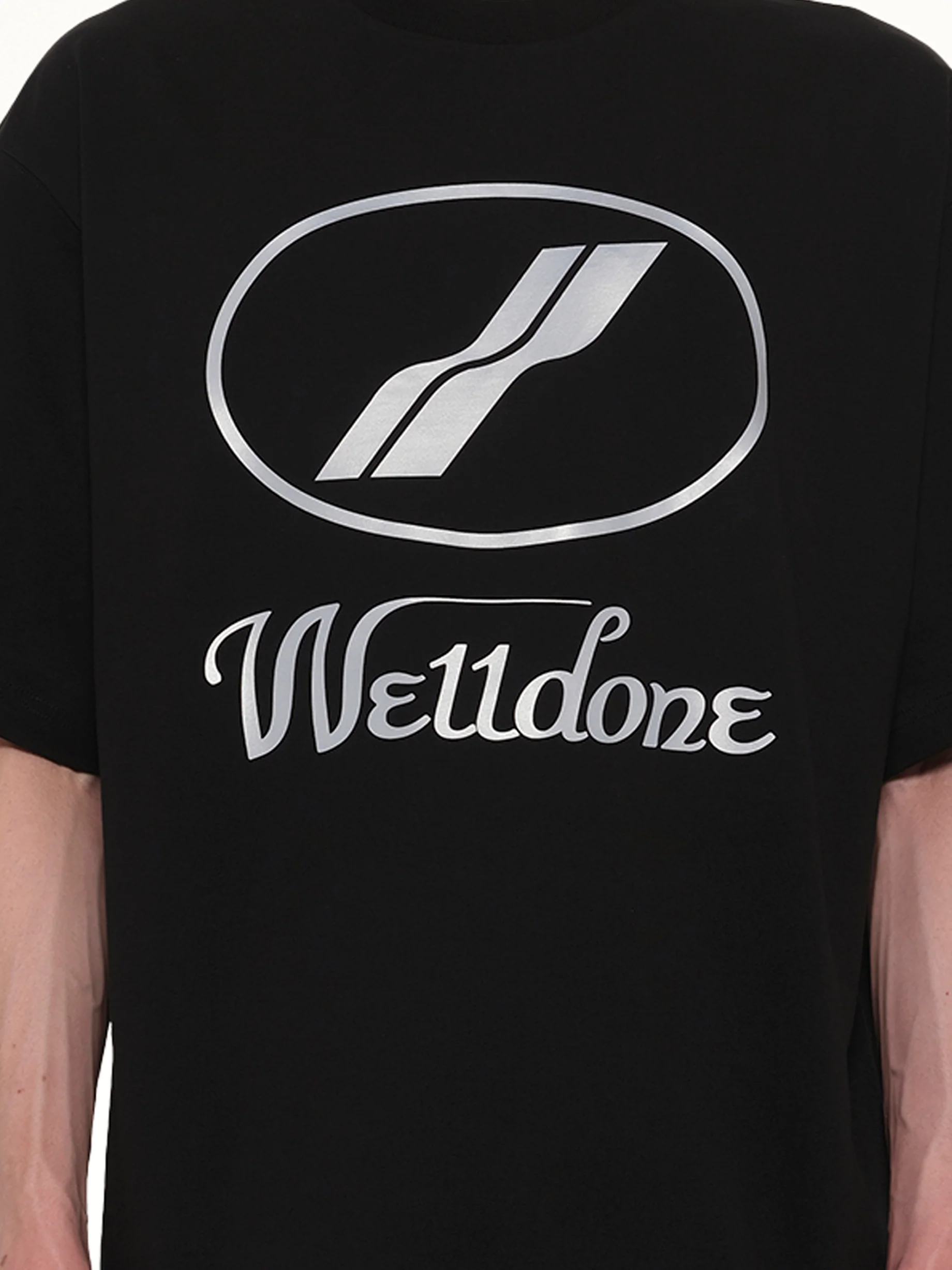 We11done Classic Logo T-Shirt in Black - Image 6