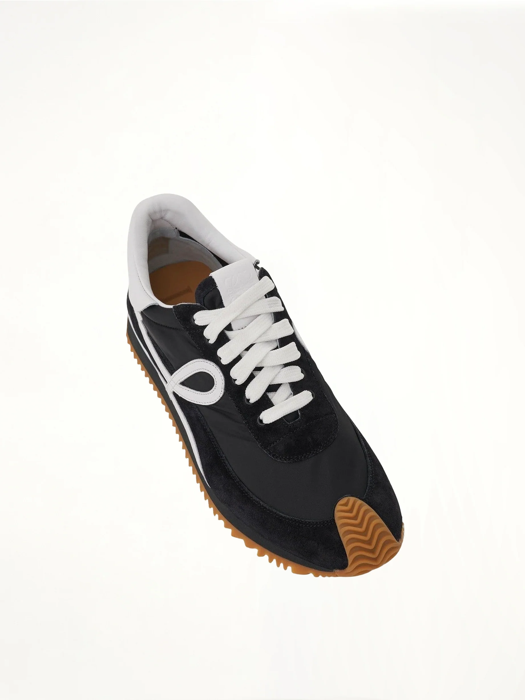 Flow Runner in Nylon and Suede in Black - Image 3