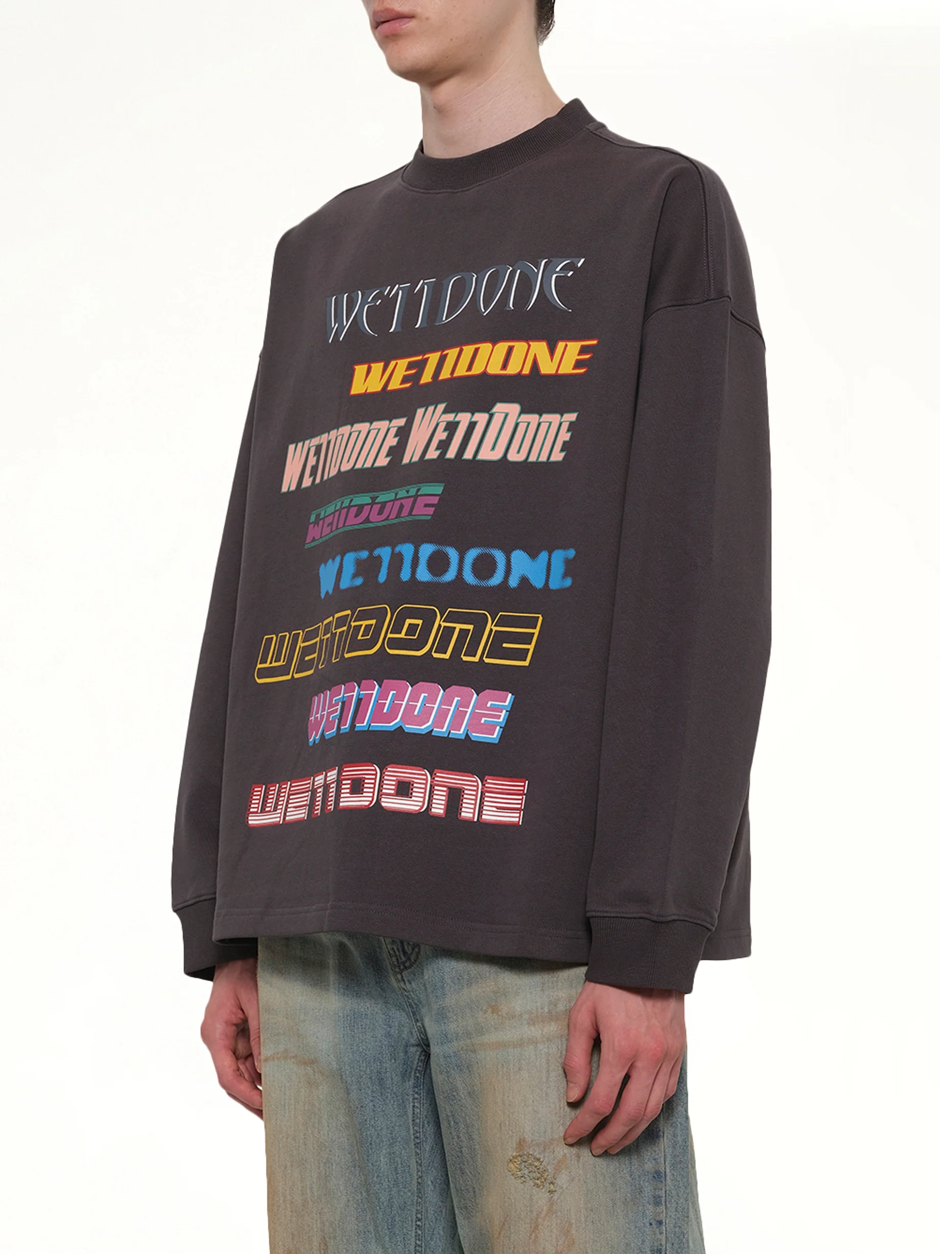 Front Logo Sweatshirt in Charcoal - Image 3