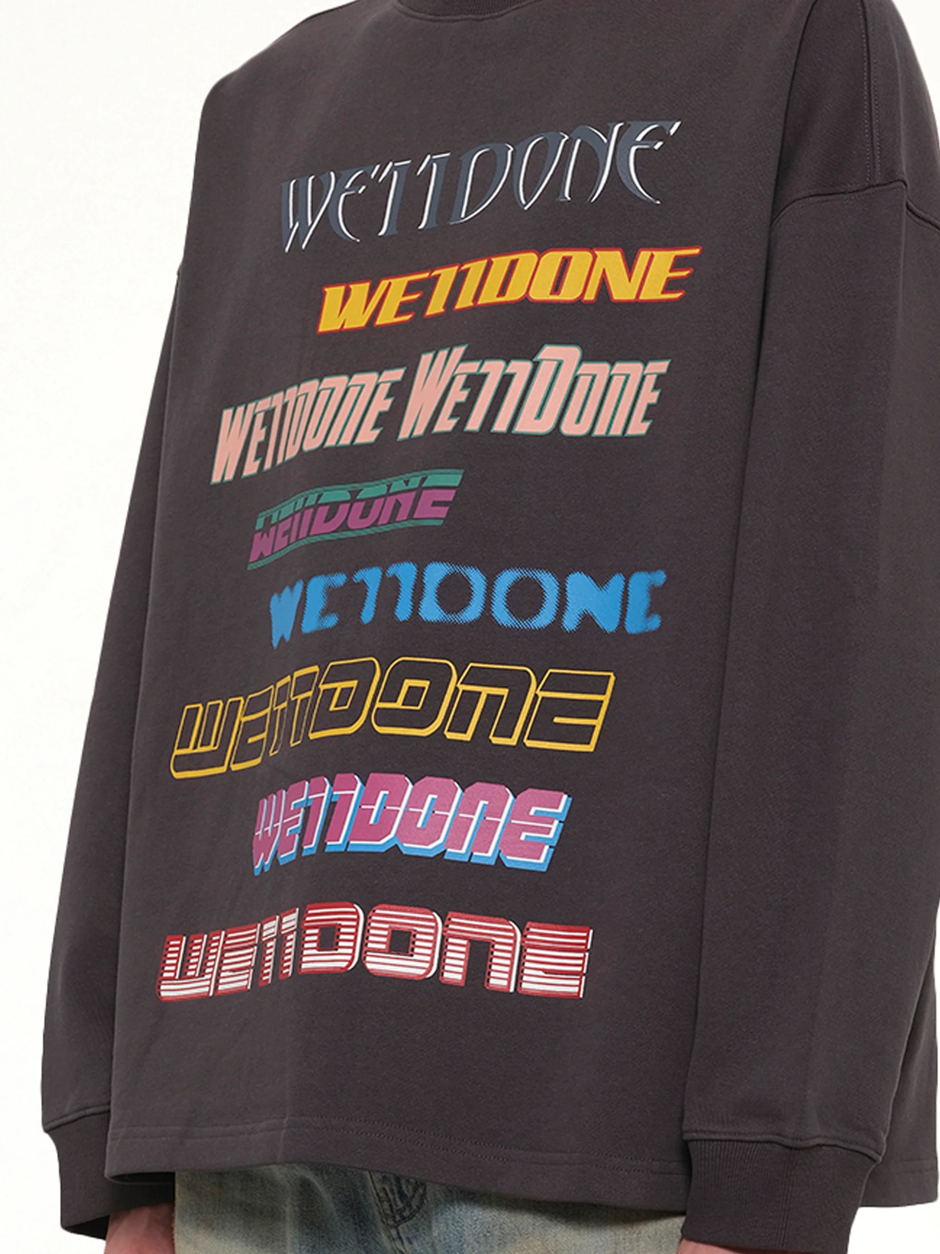 Front Logo Sweatshirt in Charcoal - Image 6