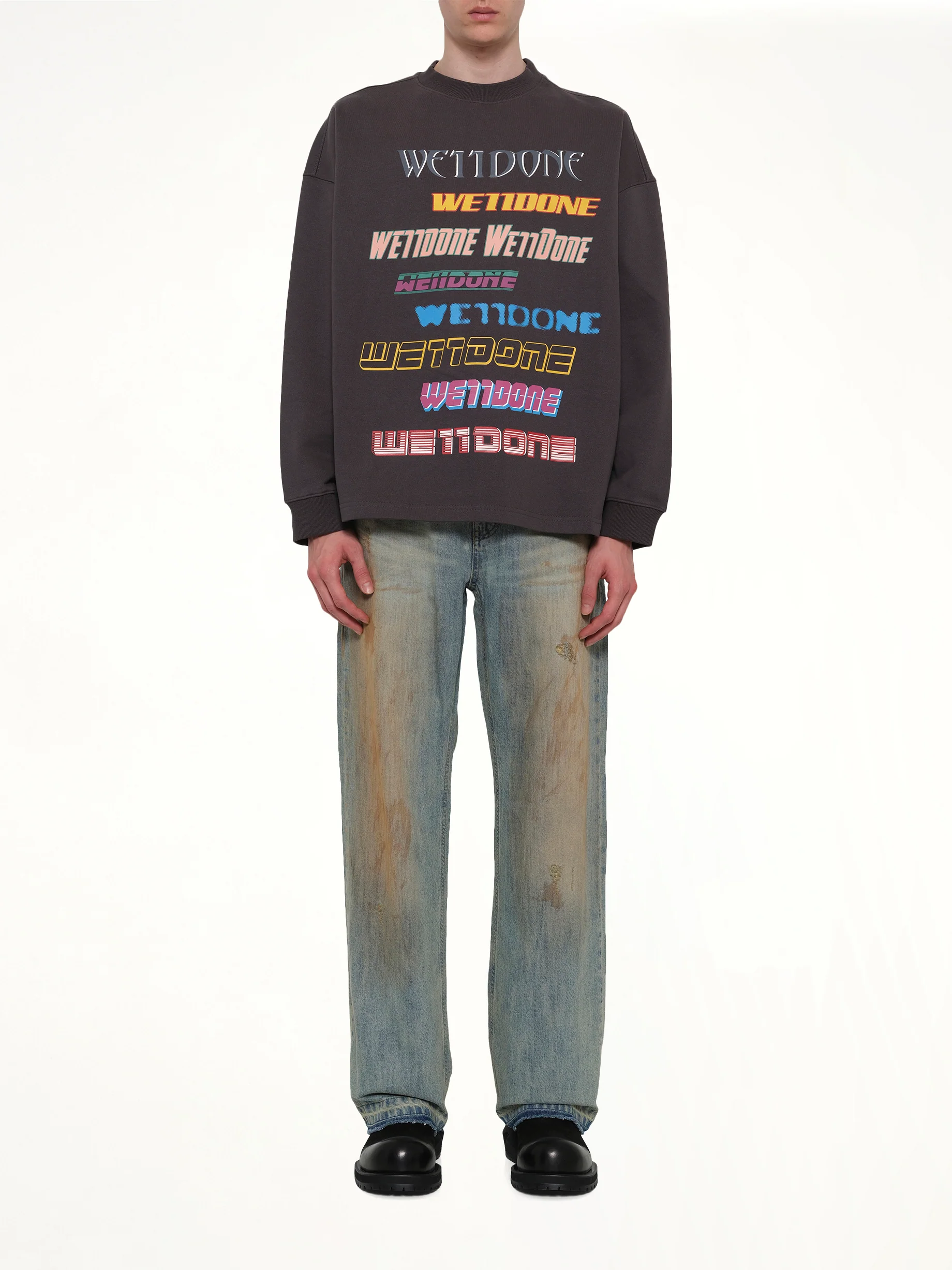 Front Logo Sweatshirt in Charcoal - Image 7