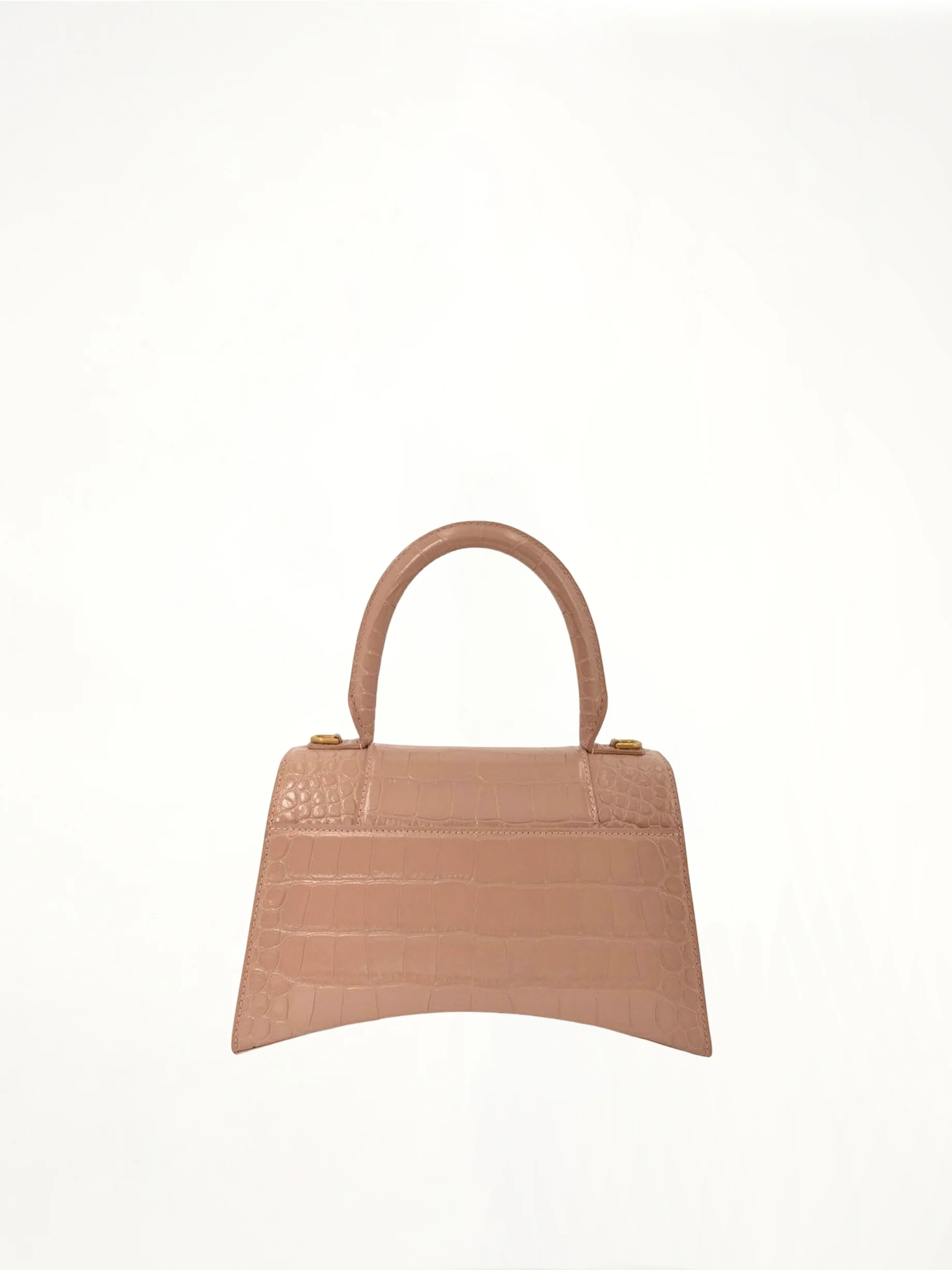 Hourglass Small Croco Embossed Bag in Nude Beige - Image 3