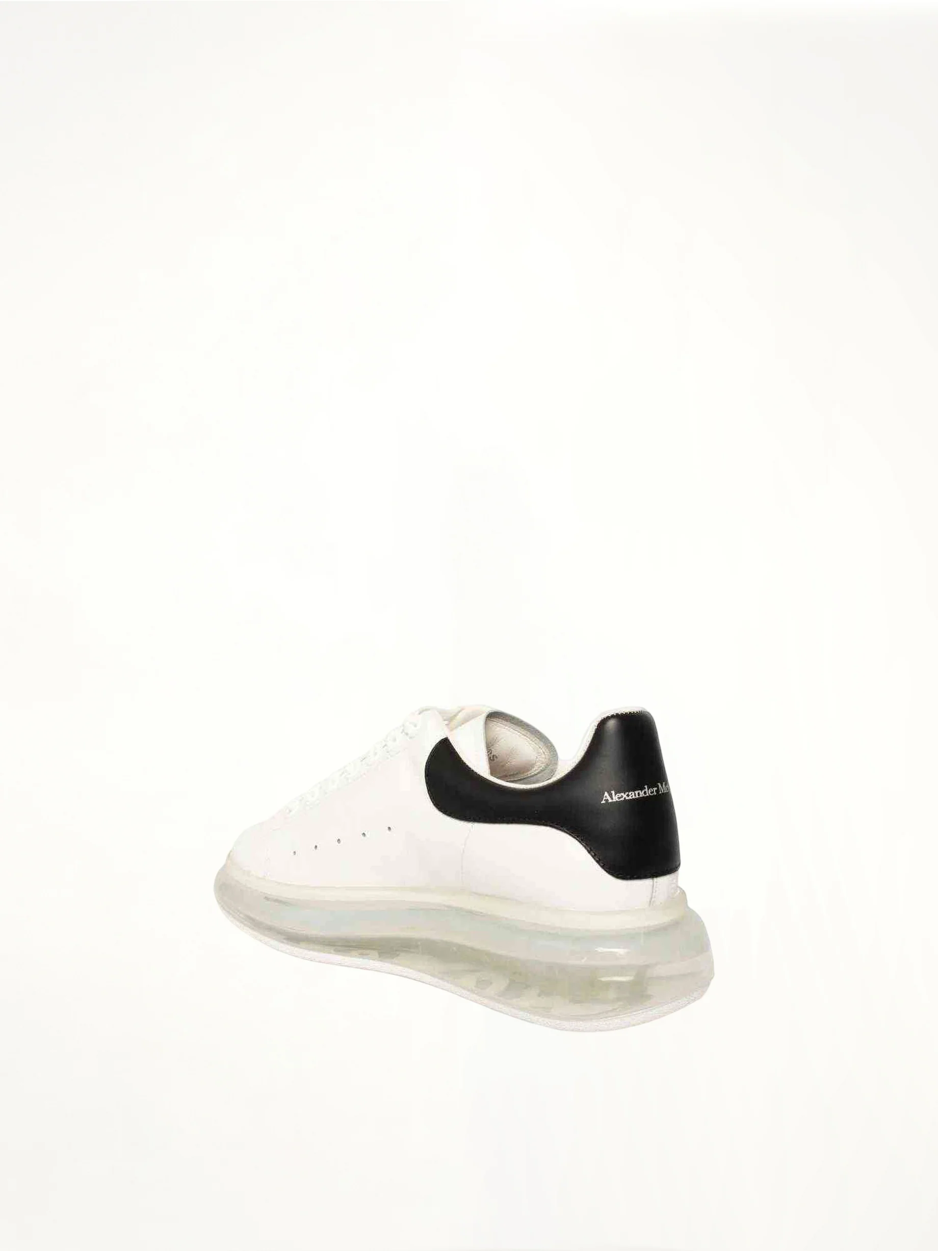 Larry Transparent Sole Sneaker in White/Black - Image 3