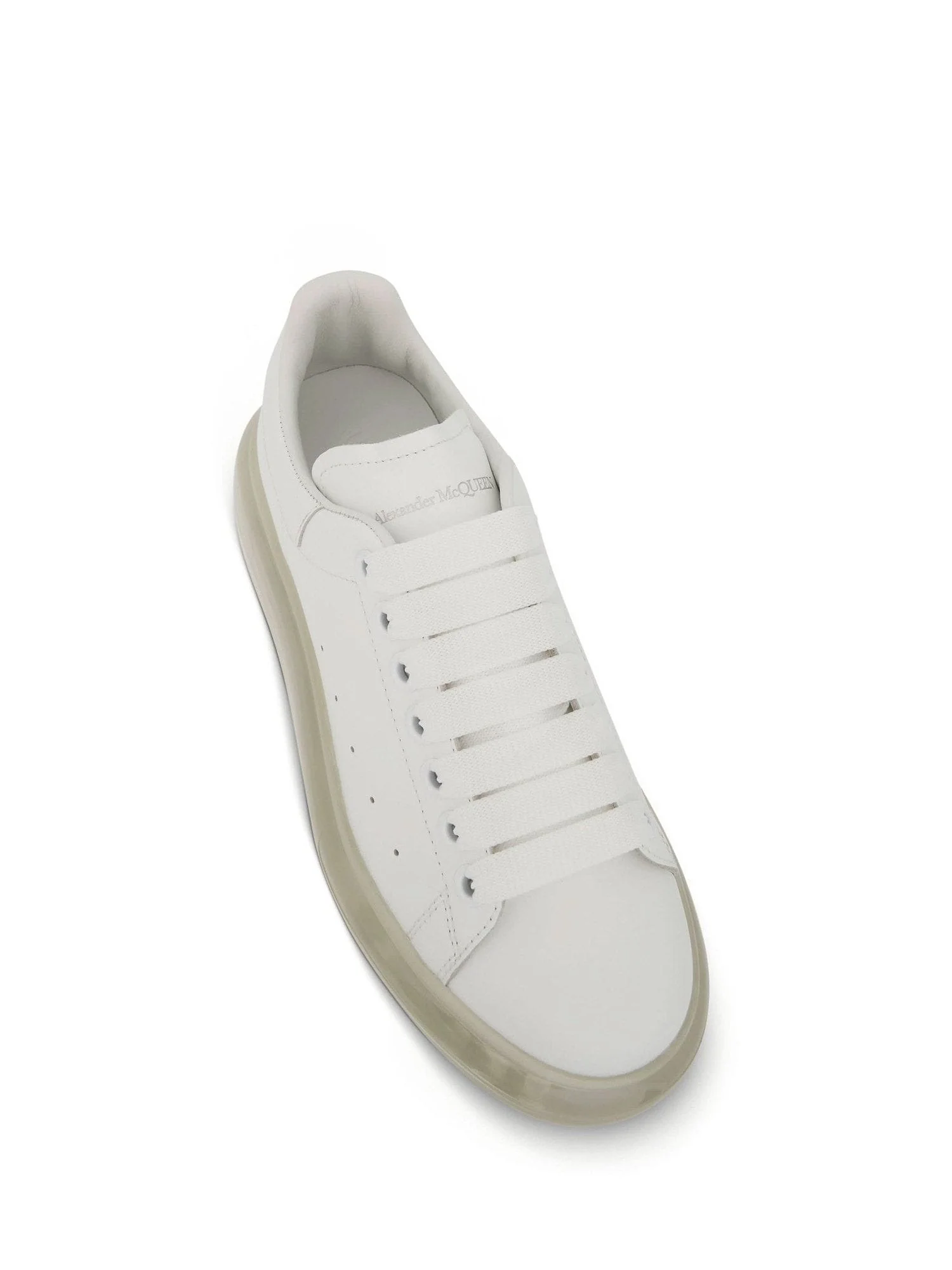 Larry Transparent Sole Sneakers in White/White - Image 3