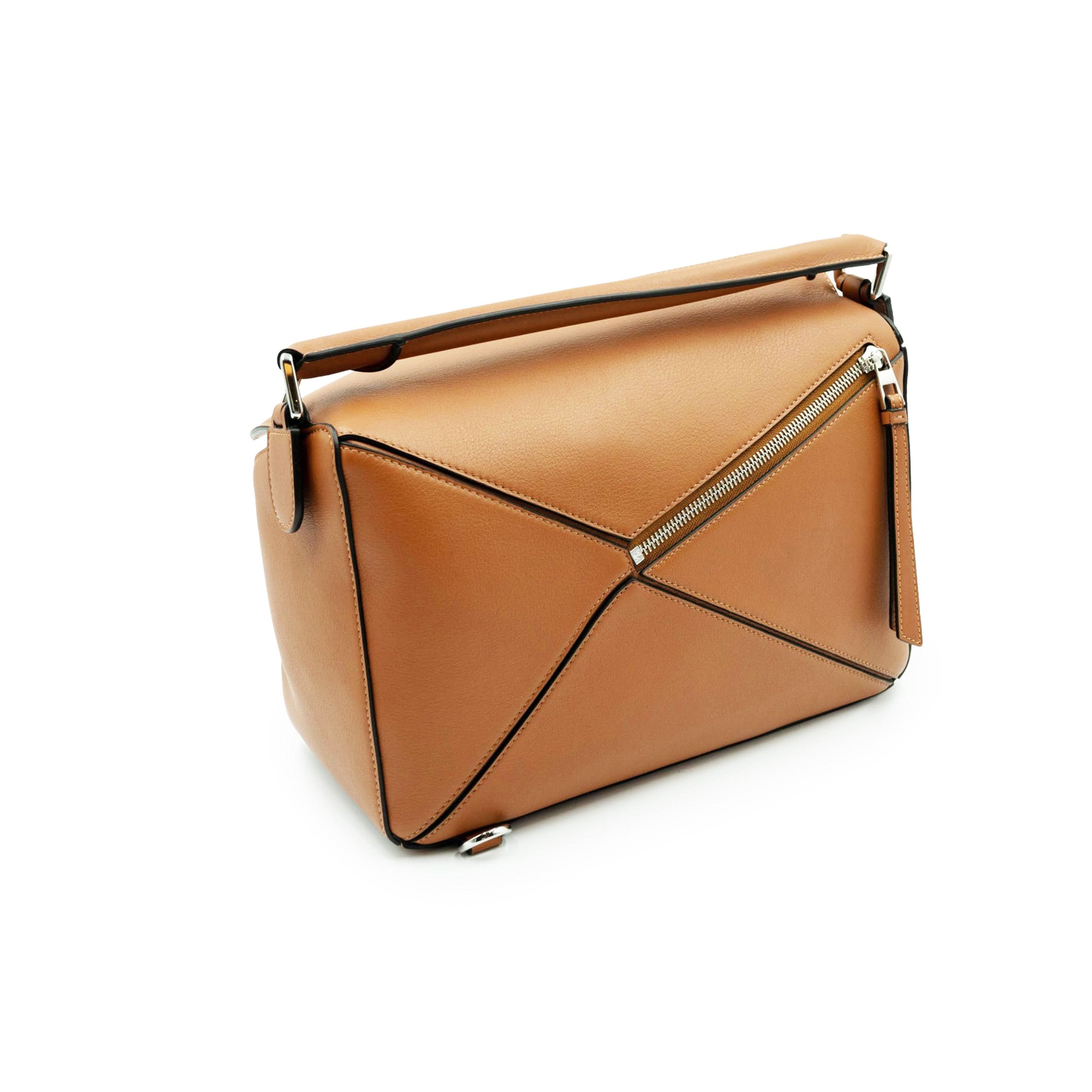 Medium Puzzle Bag in Classic Calfskin in Tan - Image 4