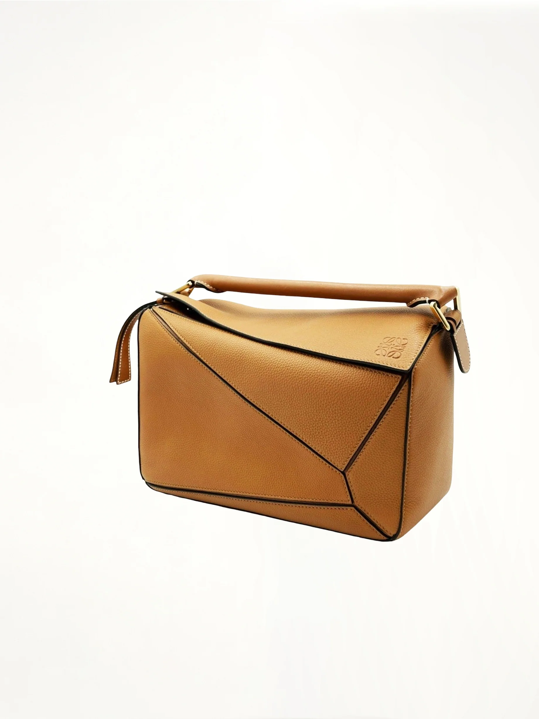 Medium Puzzle Bag in Soft Grained Calfskin in Light Caramel - Image 4