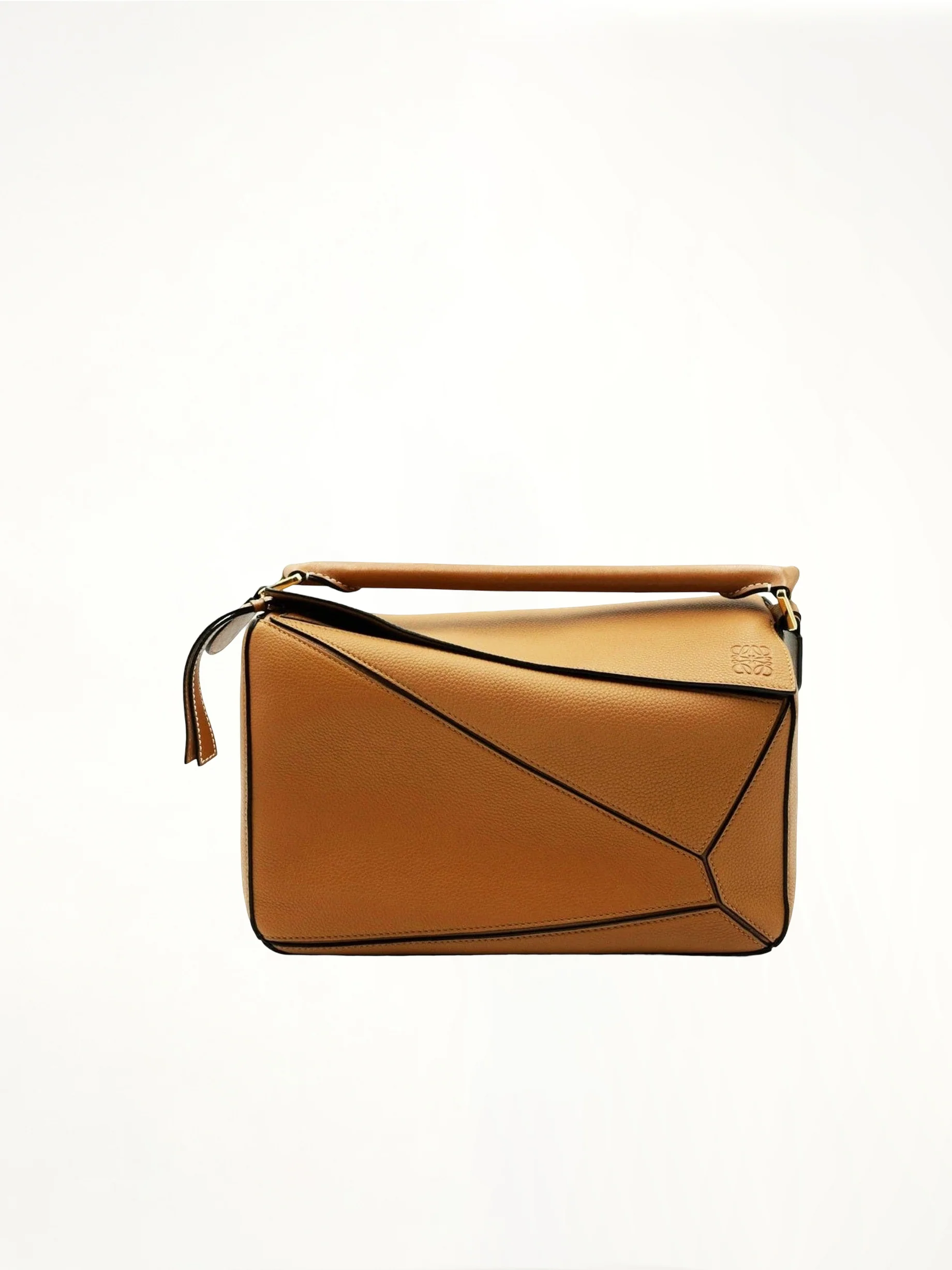 Medium Puzzle Bag in Soft Grained Calfskin in Light Caramel - Image 5