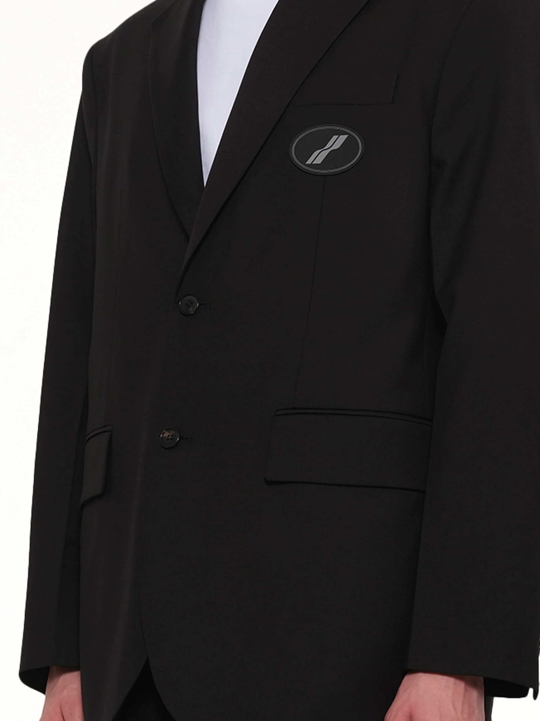 Oversized Suit Logo Blazer in Black - Image 6