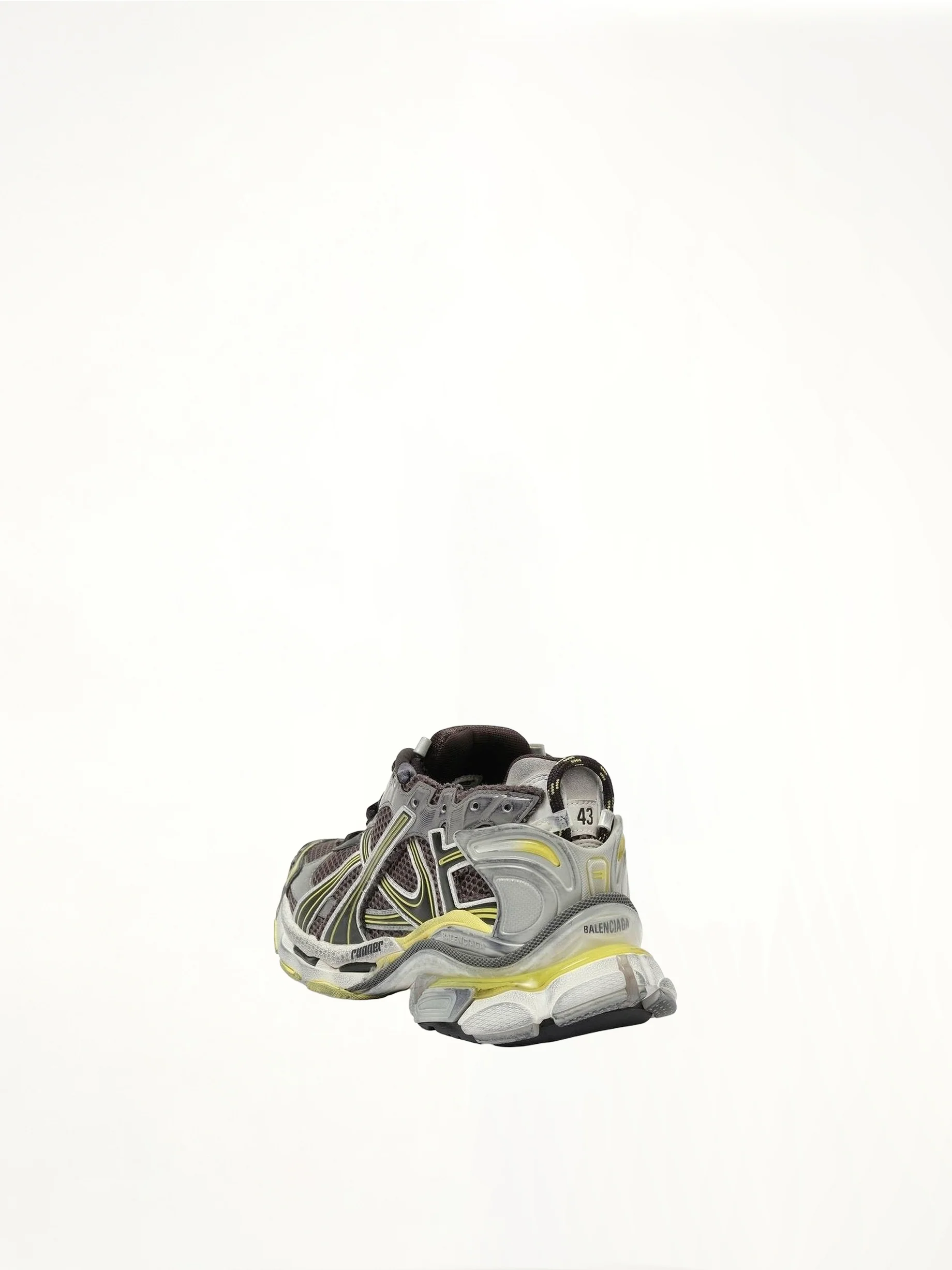 Runner Sneaker in Dark Grey/Yellow/White - Image 3