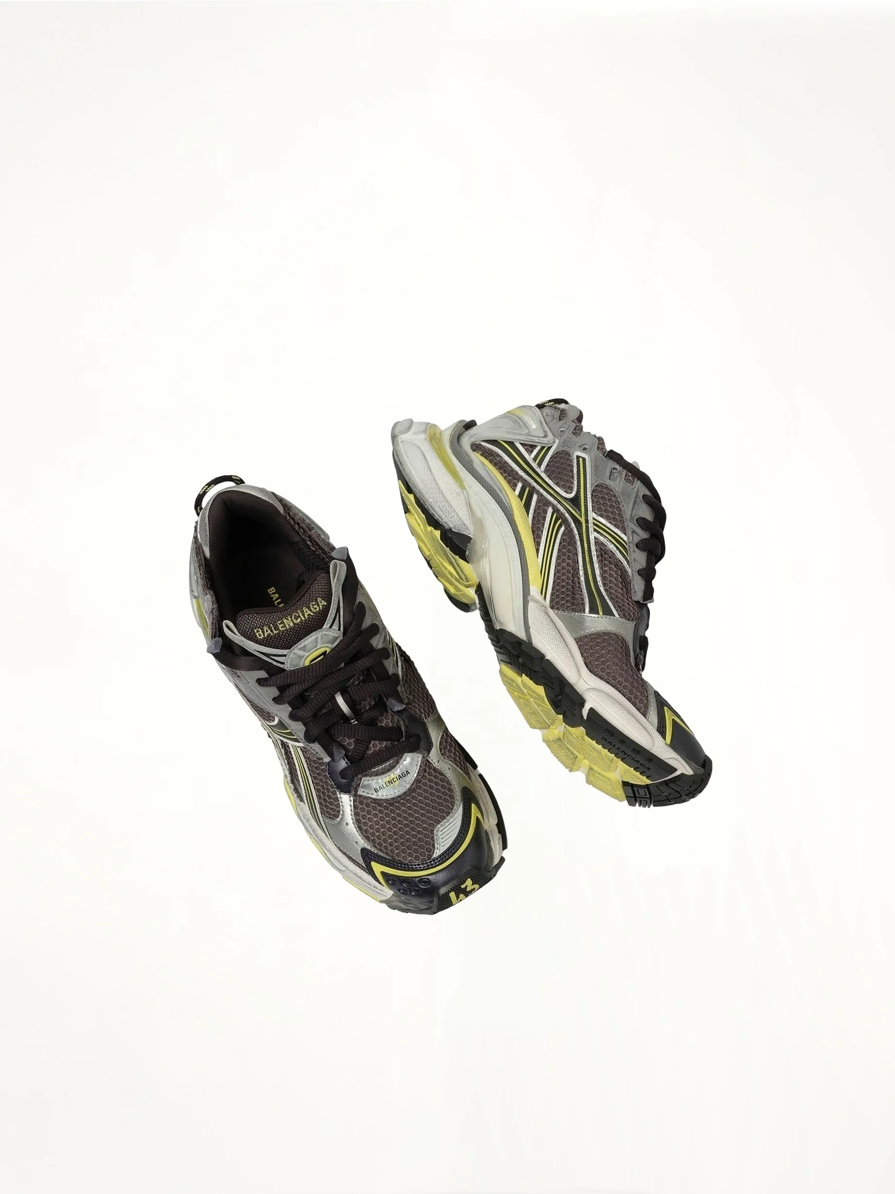 Runner Sneaker in Dark Grey/Yellow/White - Image 4