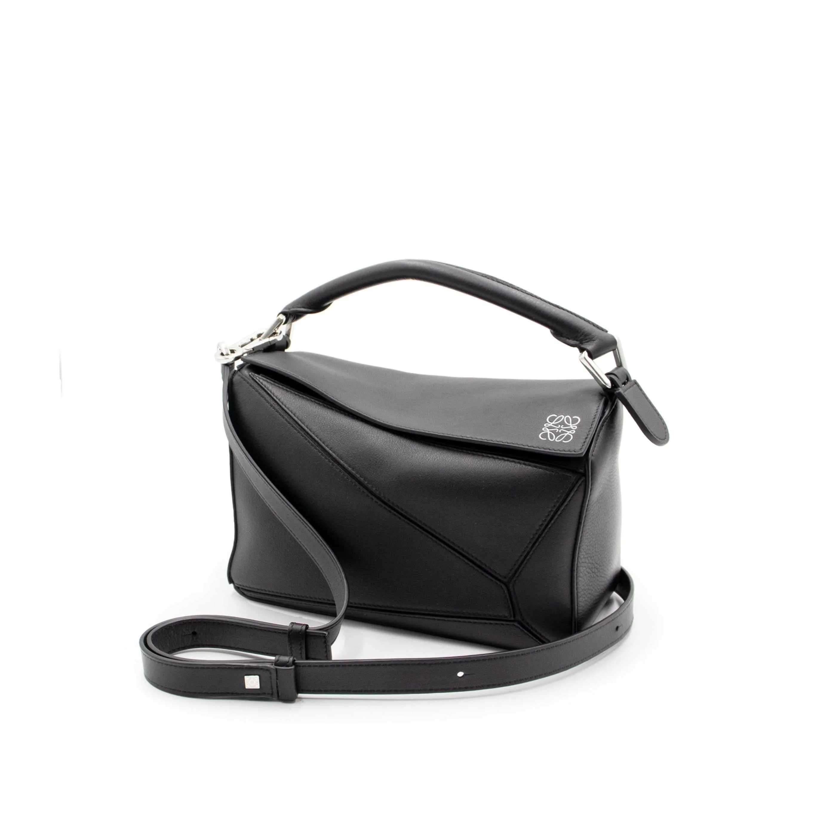 Small Puzzle Bag in Classic Calfskin in Black - Image 4