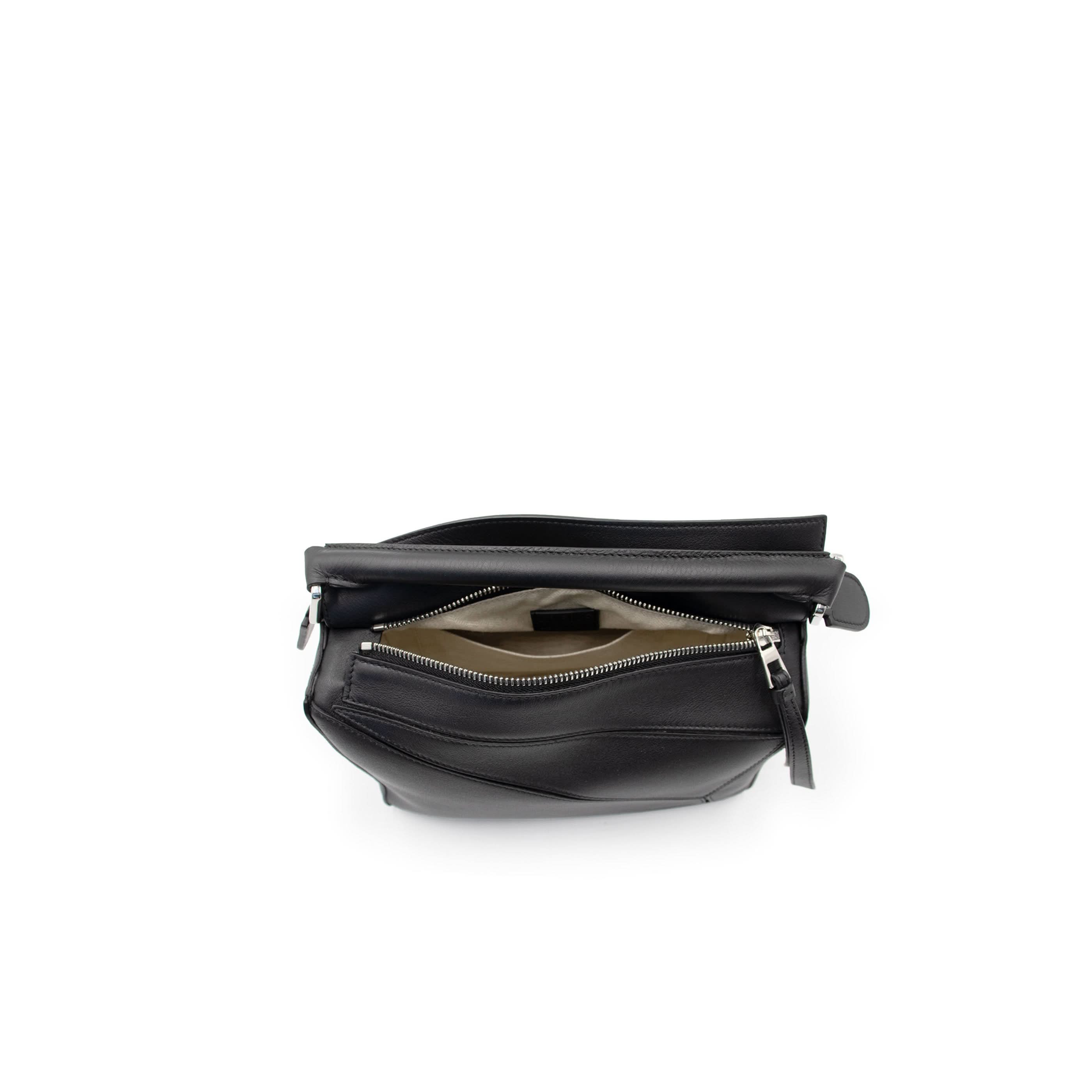 Small Puzzle Bag in Classic Calfskin in Black - Image 6