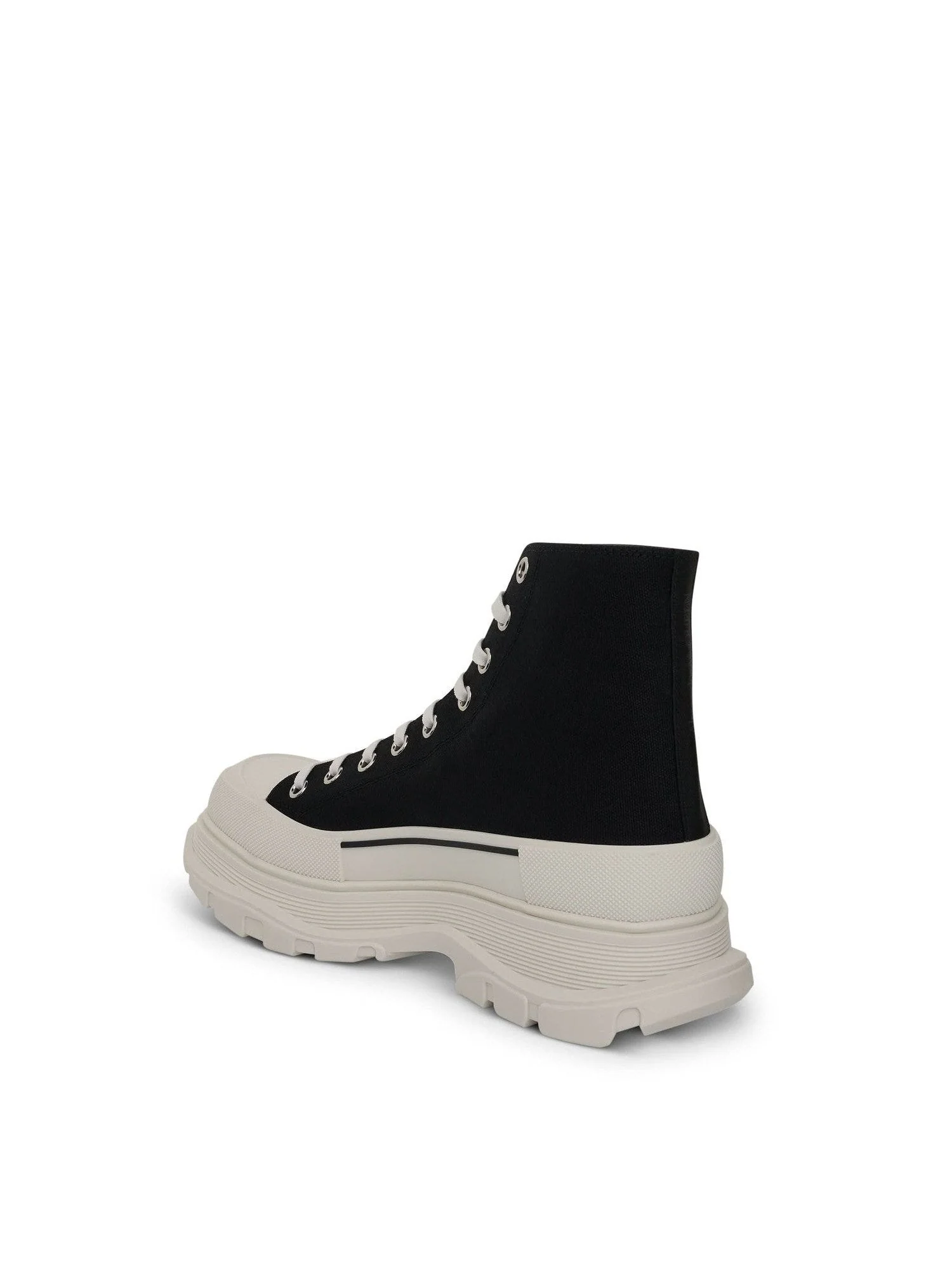 Tread Slick Canvas Lace-Up Boots in Black/White - Image 3
